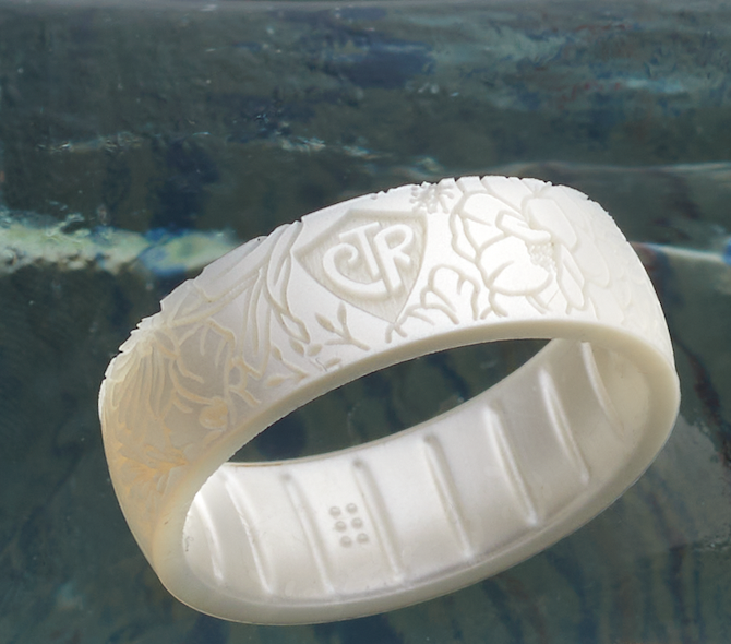 Silicone Garden Floral White Pearl CTR Ring
